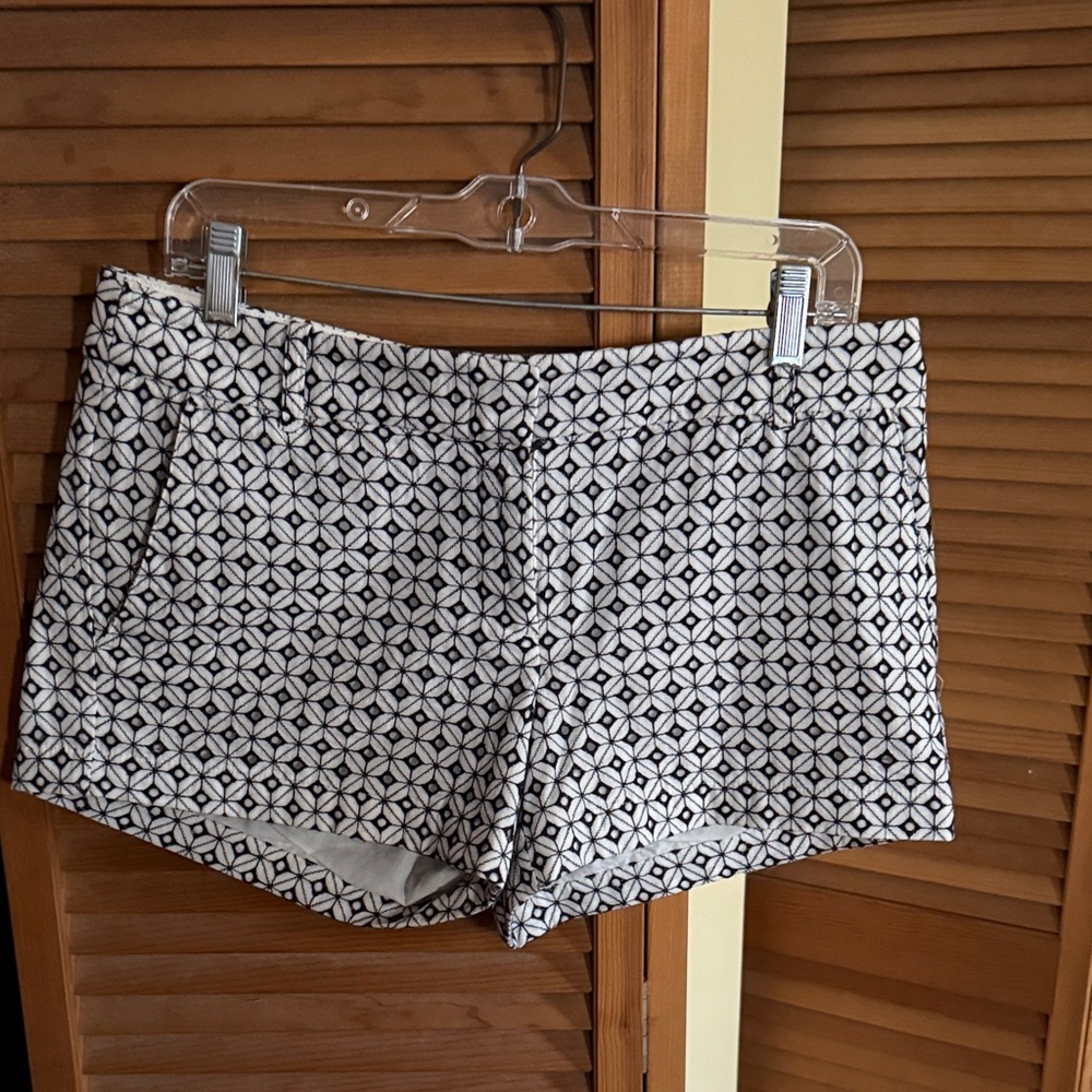 J. Crew Factory Navy & White Geometric Shorts